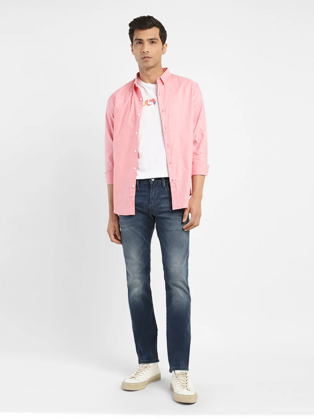 Men's 65504 Blue Skinny Fit Mid Rise Jeans