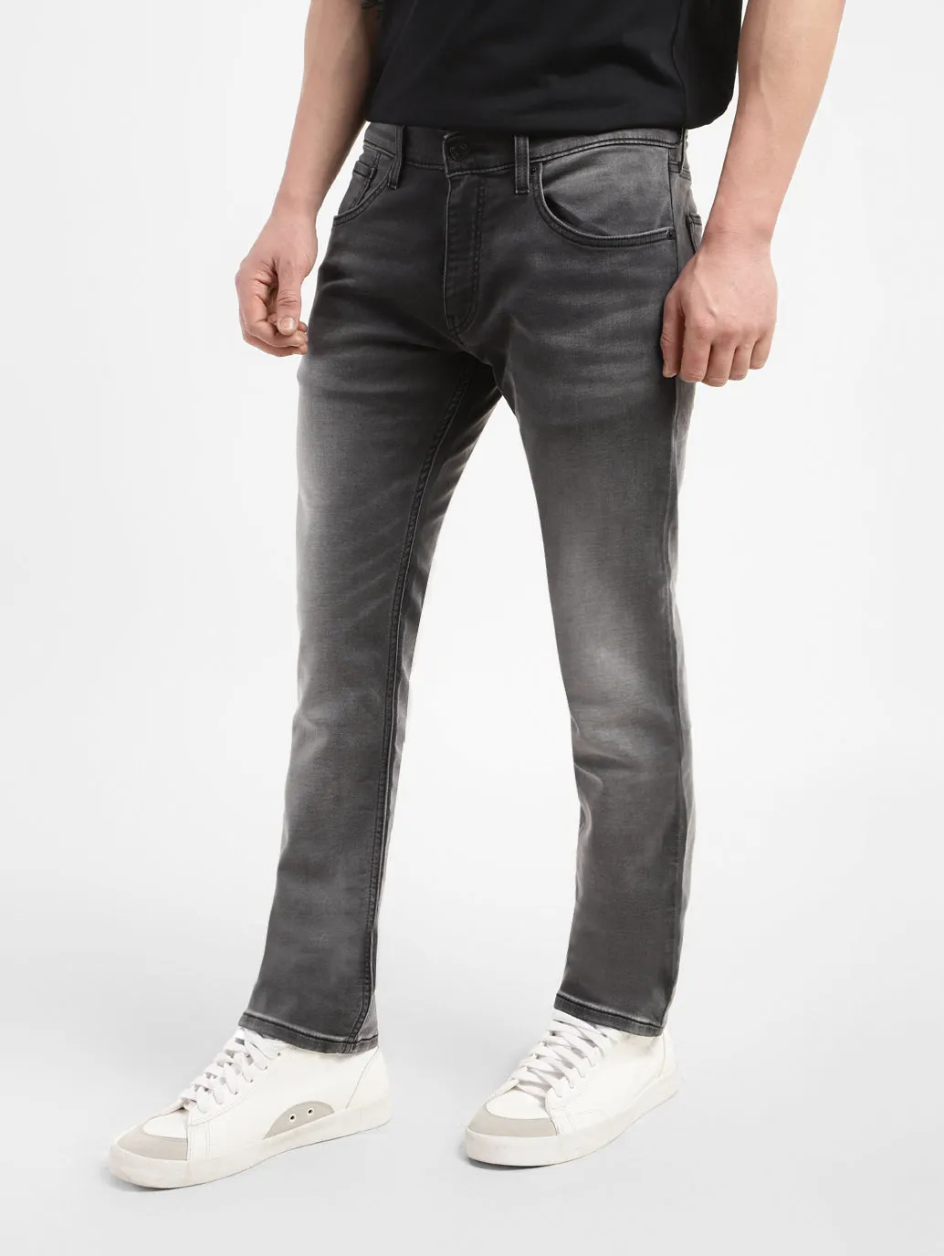 Men's 65504 Grey Skinny Fit Mid Rise Jeans