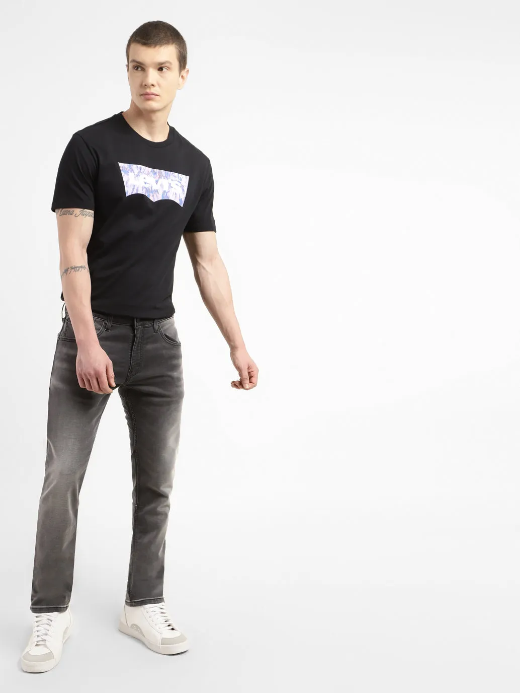 Men's 65504 Grey Skinny Fit Mid Rise Jeans
