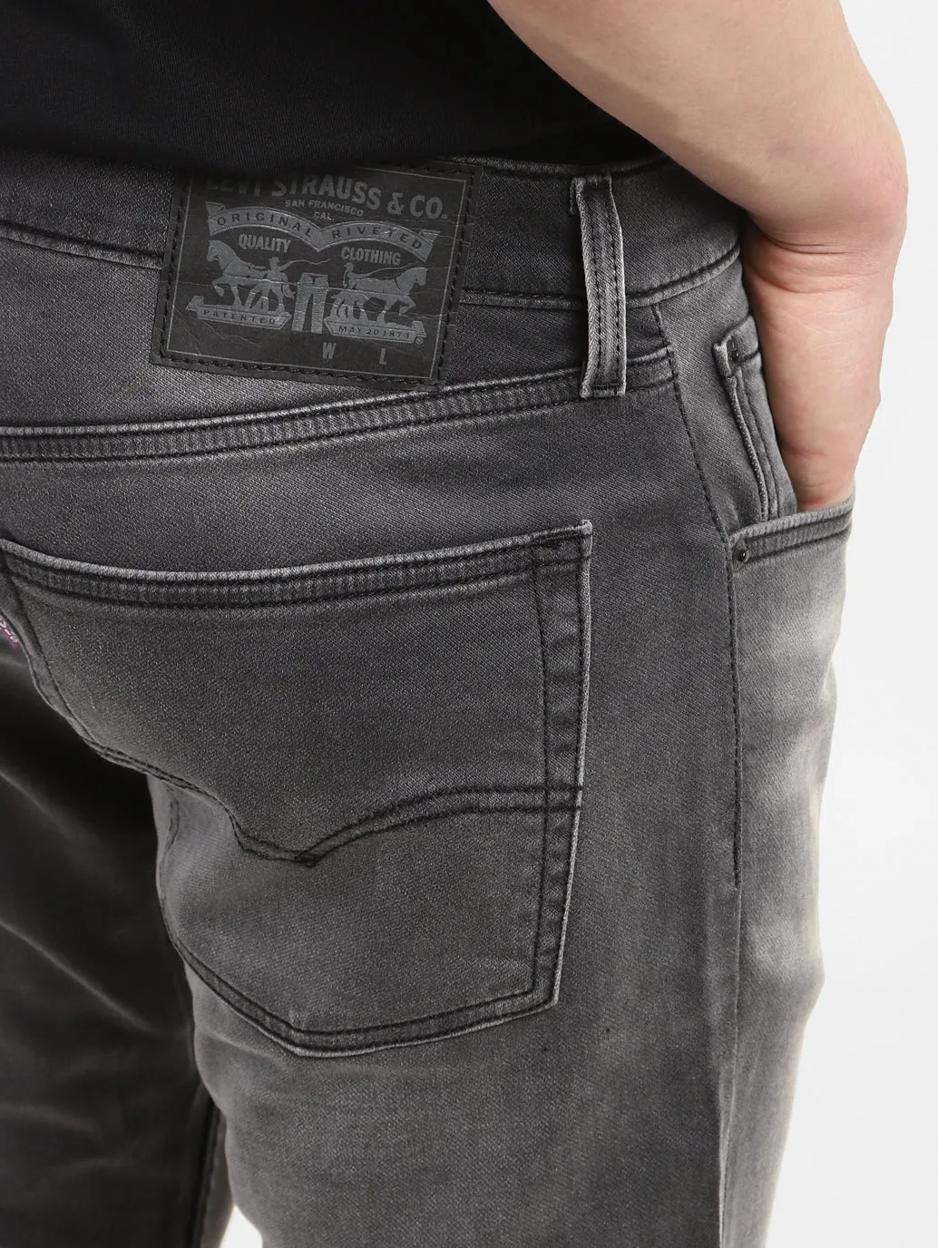 Men's 65504 Grey Skinny Fit Mid Rise Jeans