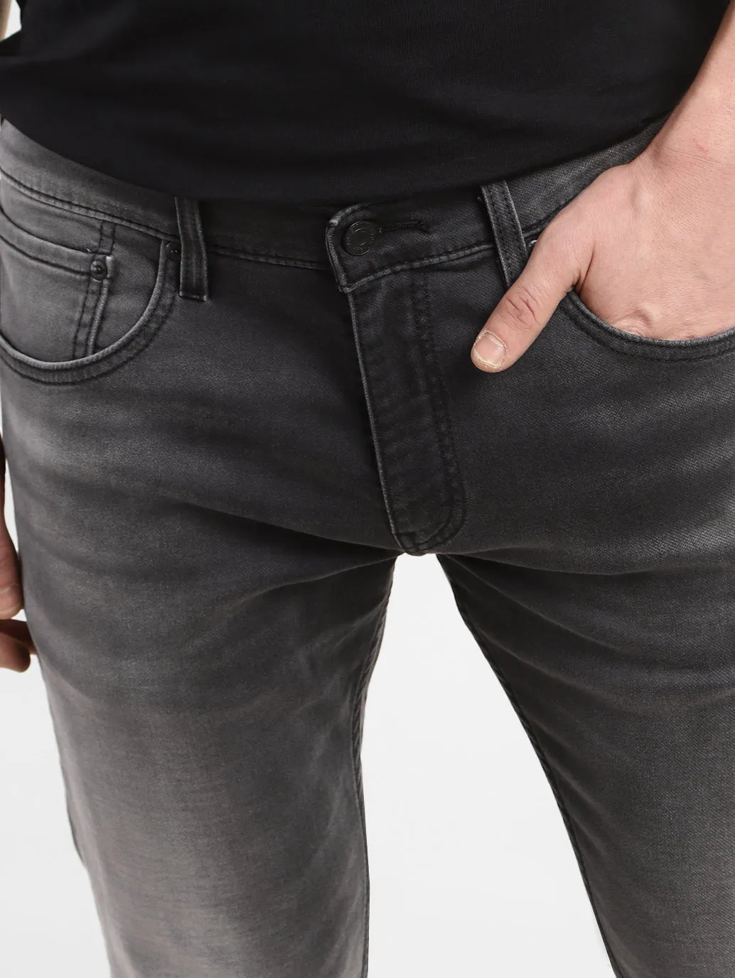 Men's 65504 Grey Skinny Fit Mid Rise Jeans