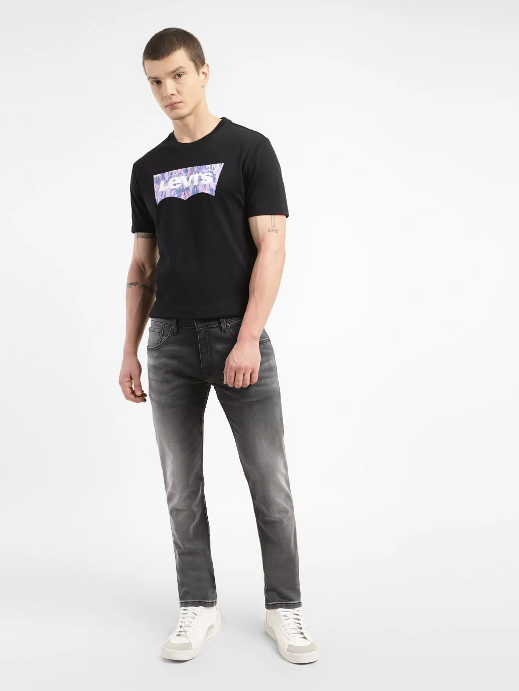 Men's 65504 Grey Skinny Fit Mid Rise Jeans