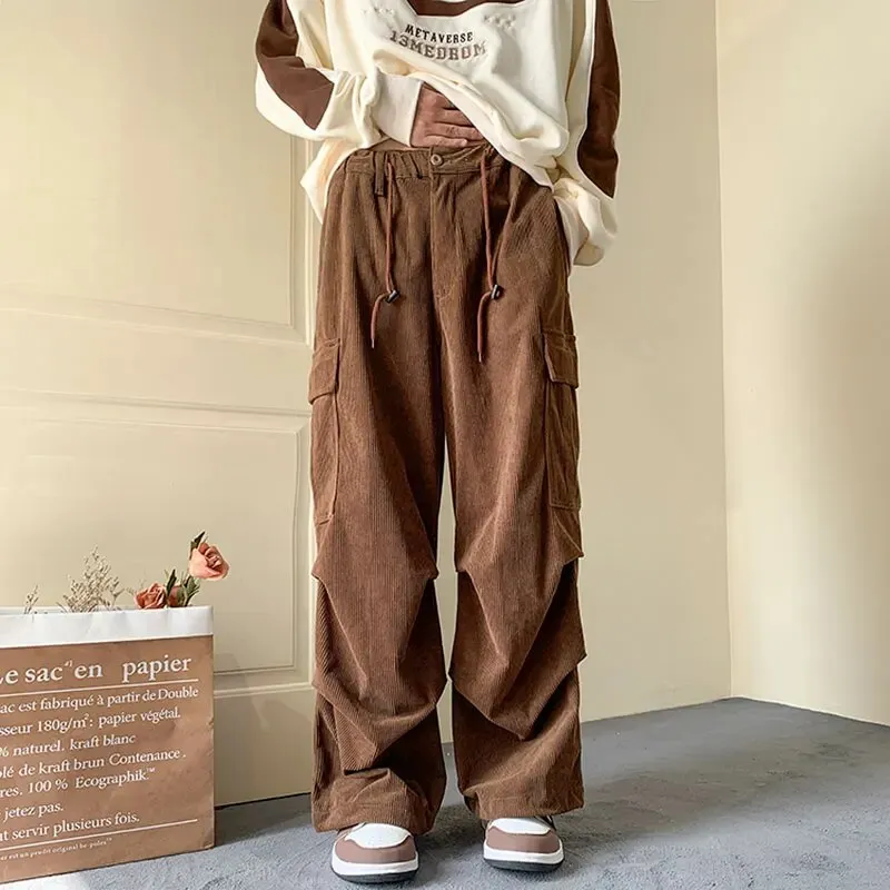 Men's Baggy Corduroy Cargo Pants | Ideal for Autumn