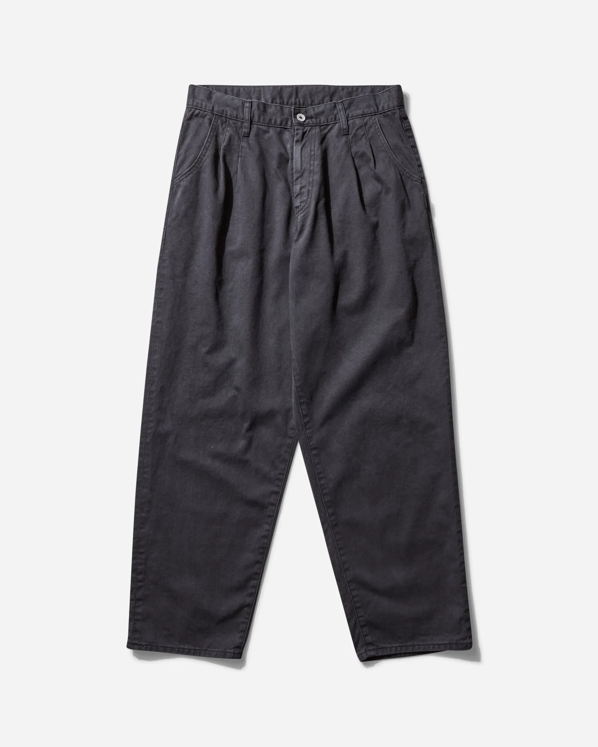 Men's Baggy Silhouette Two Tuck Pants Black