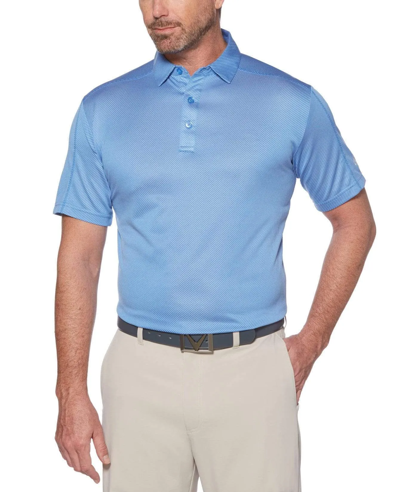 Mens Denim Jacquard Polo