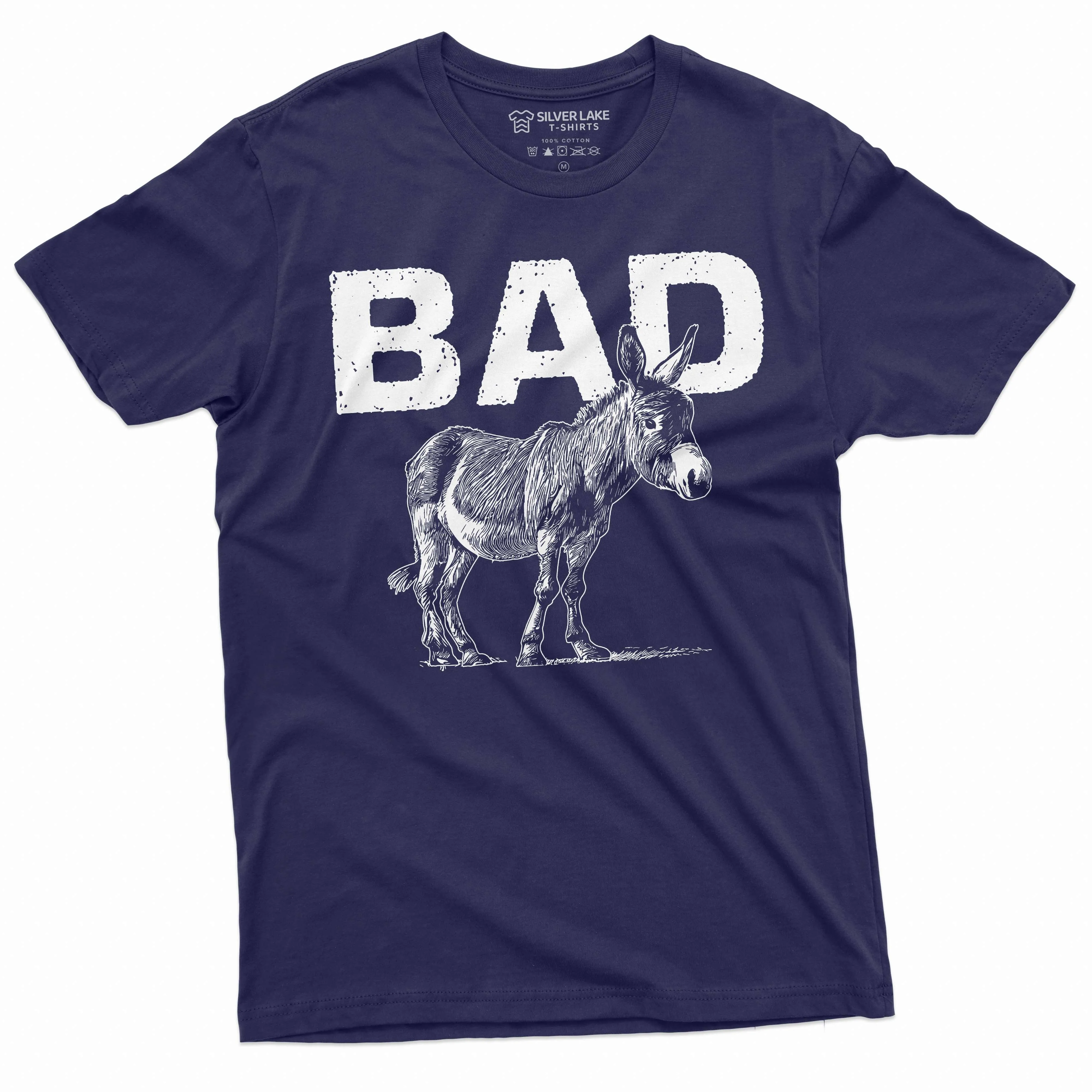 Men's Funny Badass T-shirt donkey tee shirt humorous graphic novelty gift shirt