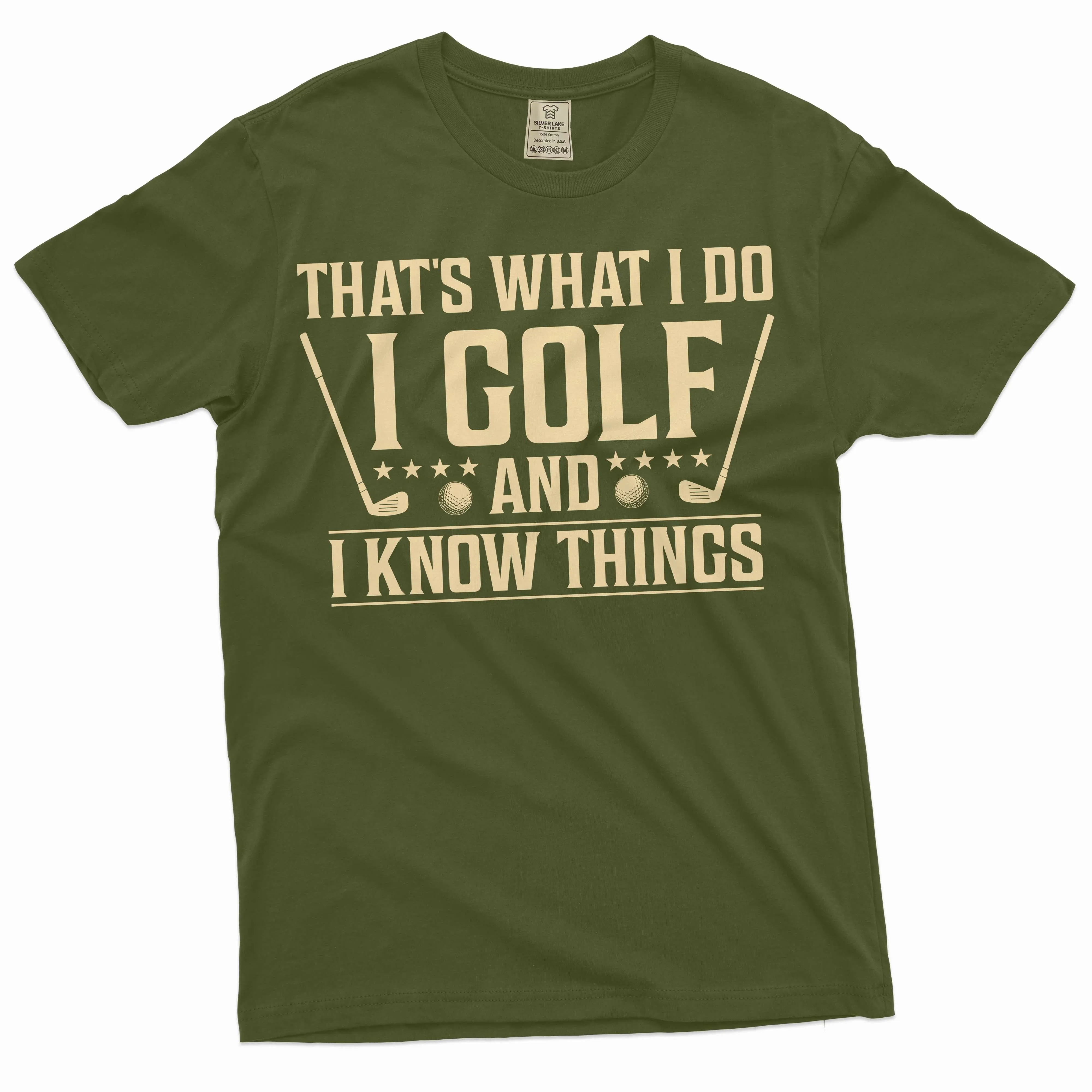 Men's funny golfing T-shirt Golf player sports hobby Father's day Tee golf and know things tee