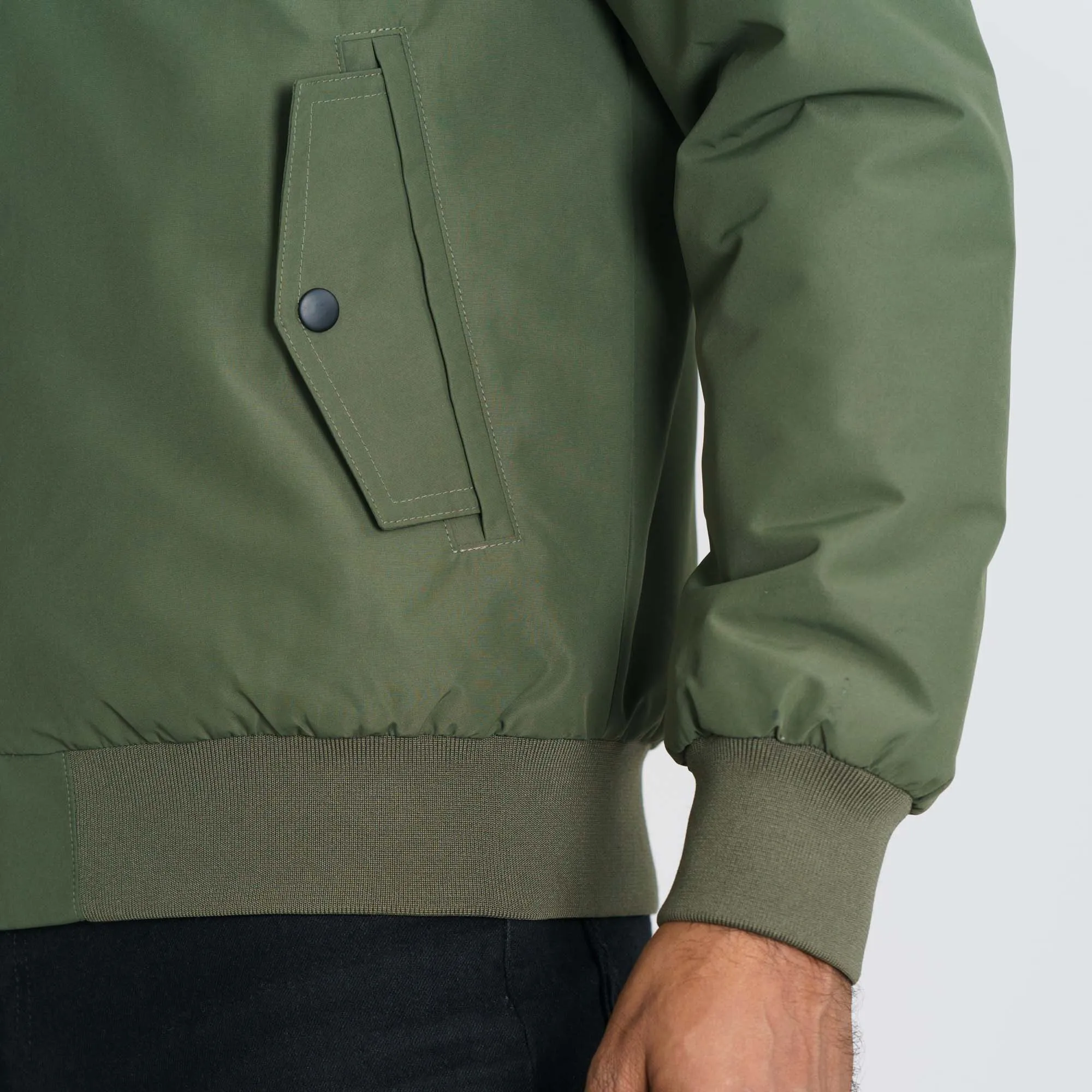 Mens Olive Bomber Jacket
