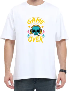 Men's Oversized Tshirt - DRON Game Over - OS37 White