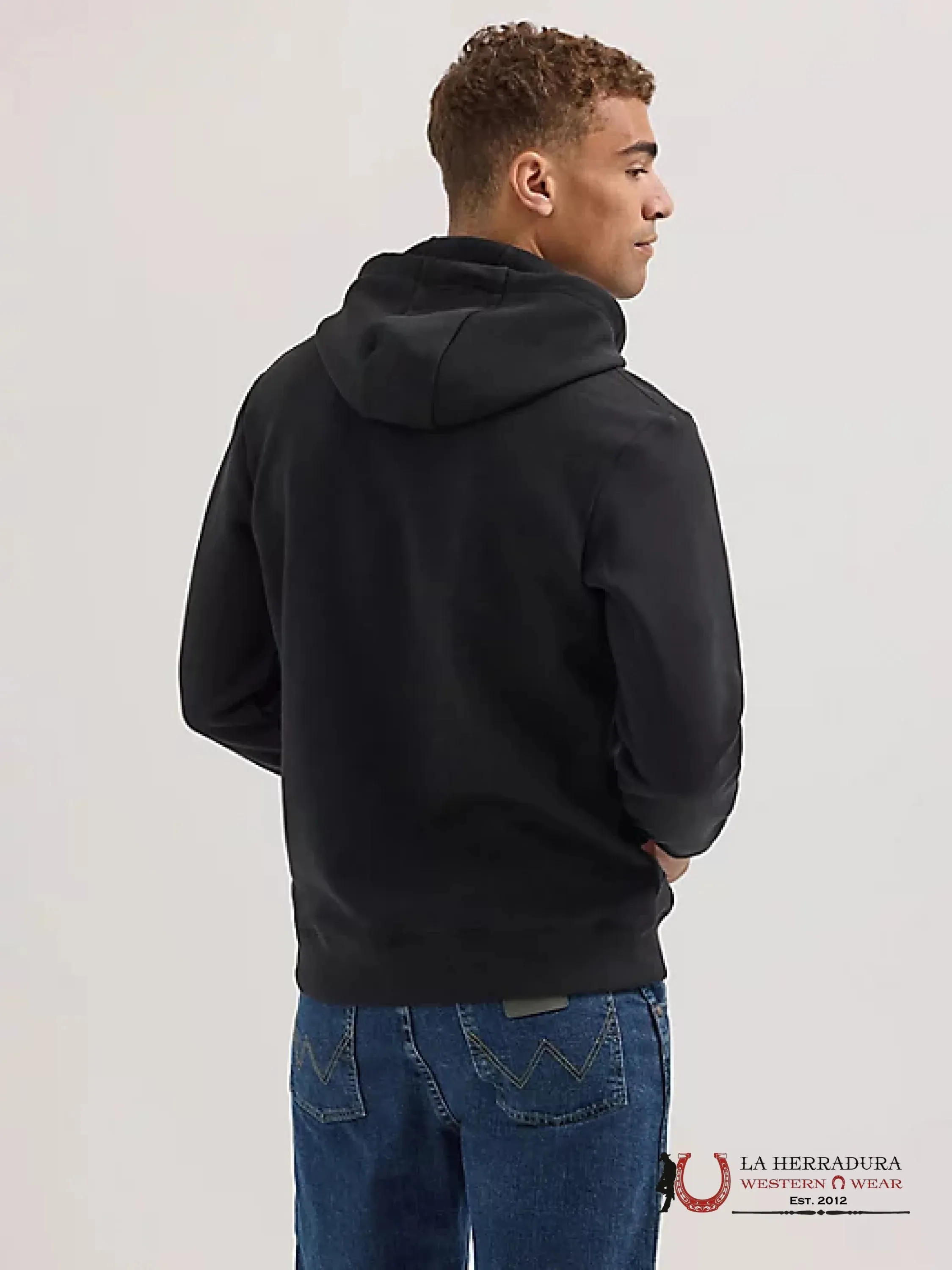 Men’s Wrangler Logo Arm Hit Pullover Hoodie Jet Black