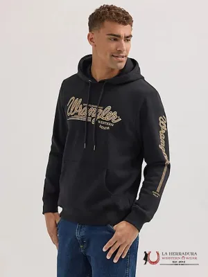 Men’s Wrangler Logo Arm Hit Pullover Hoodie Jet Black