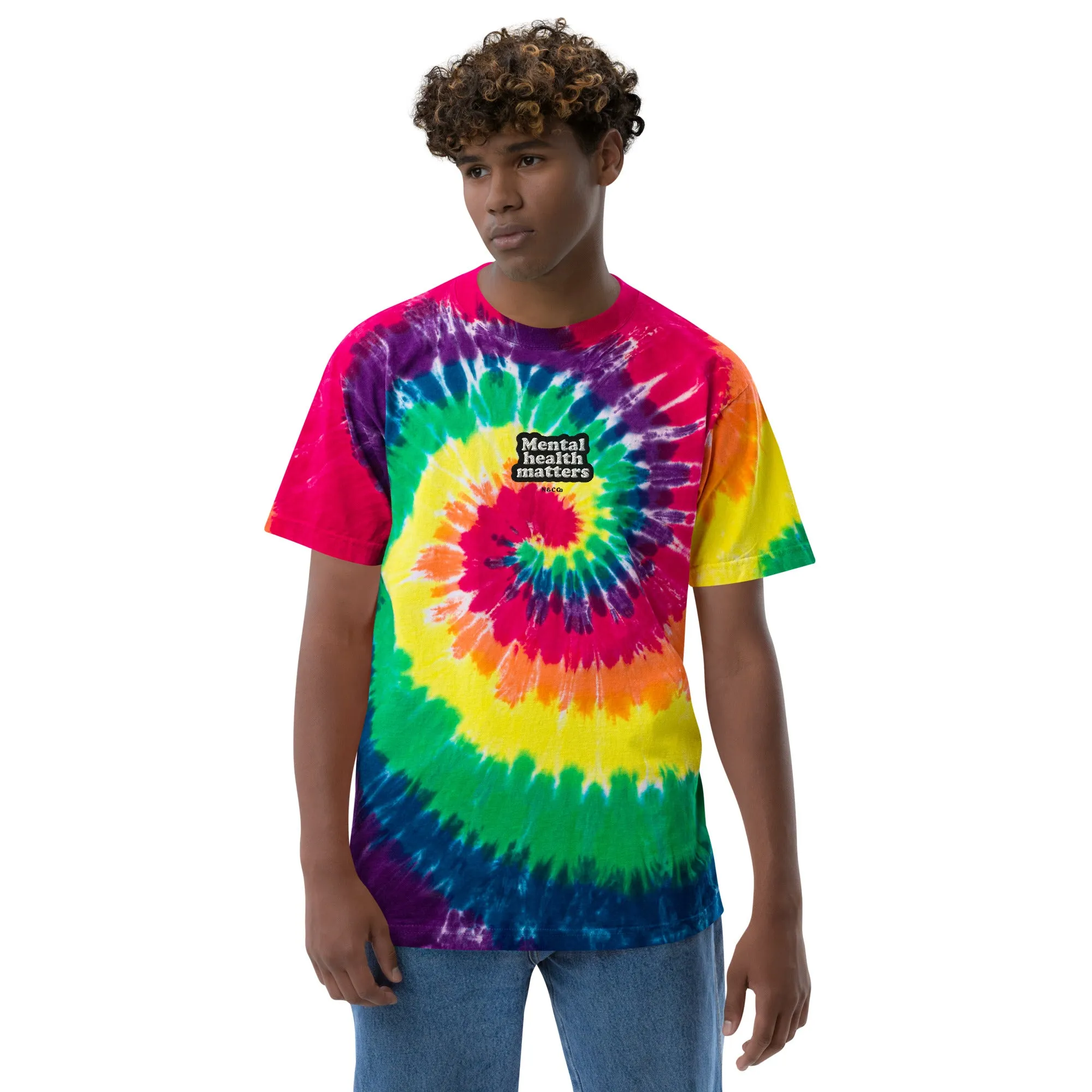 MHM (embroidered) Oversized tie-dye t-shirt