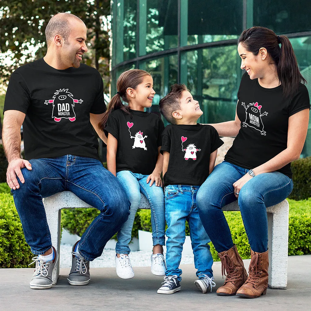 Monster Family - short sleeve Graphic Matching T-Shirts for All Family