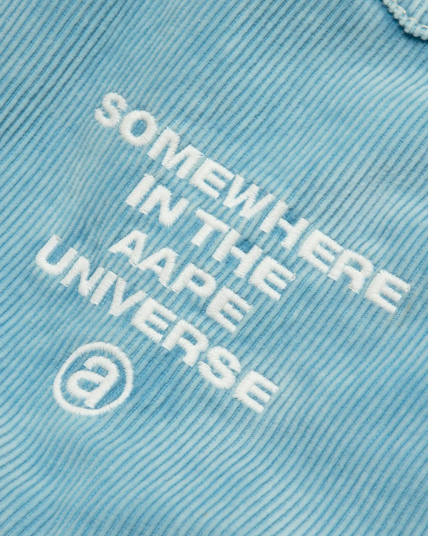 Moonface logo hooded denim jacket