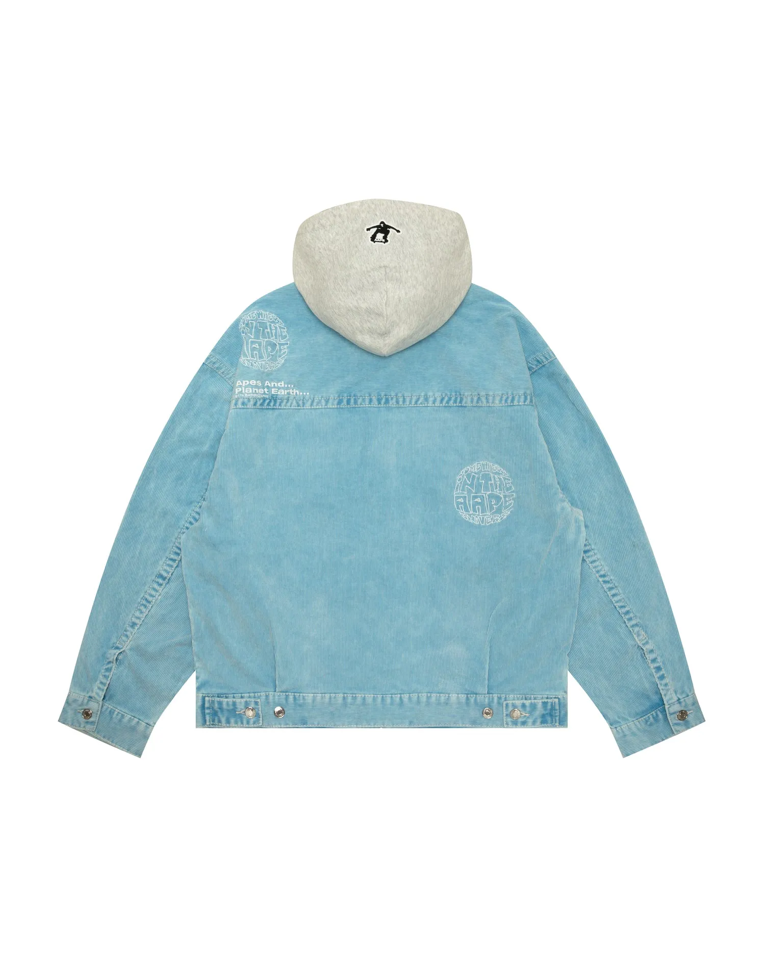 Moonface logo hooded denim jacket