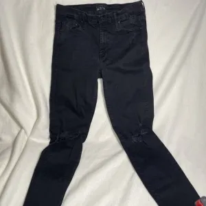 Mother Black Denim Looker Ankle Fray Skinny Jeans Women's Destroyed Size 29