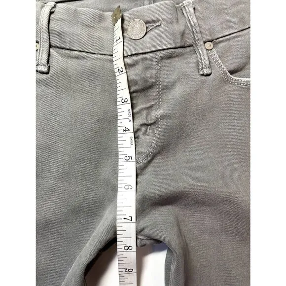 Mother Denim Jeans The Looker Blow Out Graphite Skinny Distressed Gray 25 NWT