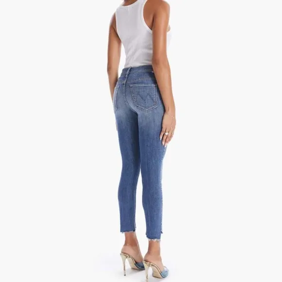 MOTHER The Stunner Zip Ankle Step Fray Jeans Size 26