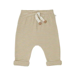 Mustard Stripe Ribbed Baggy Pants