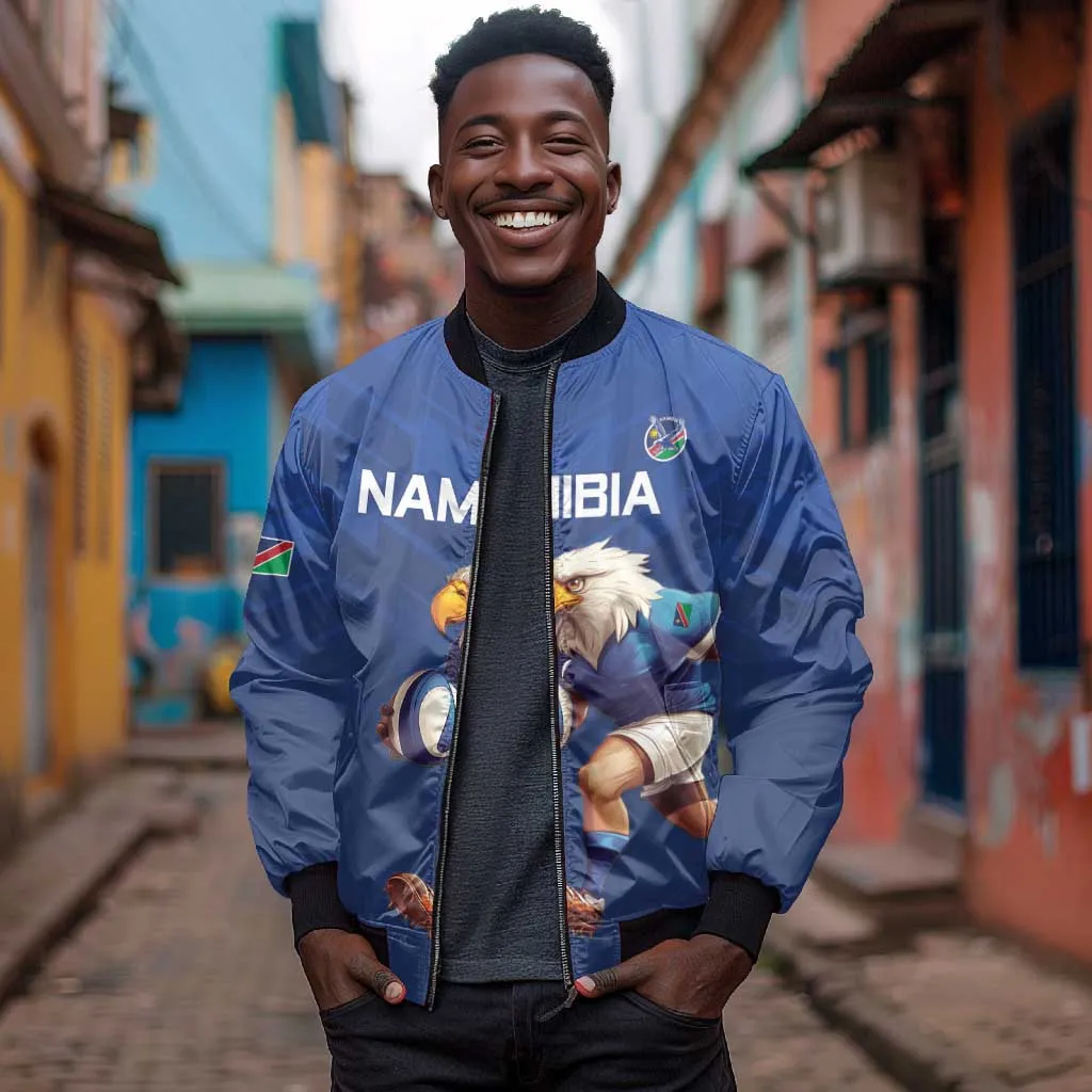 Namibia Rugby Custom Bomber Jacket Eagle Mascot - Sporty Style LT15