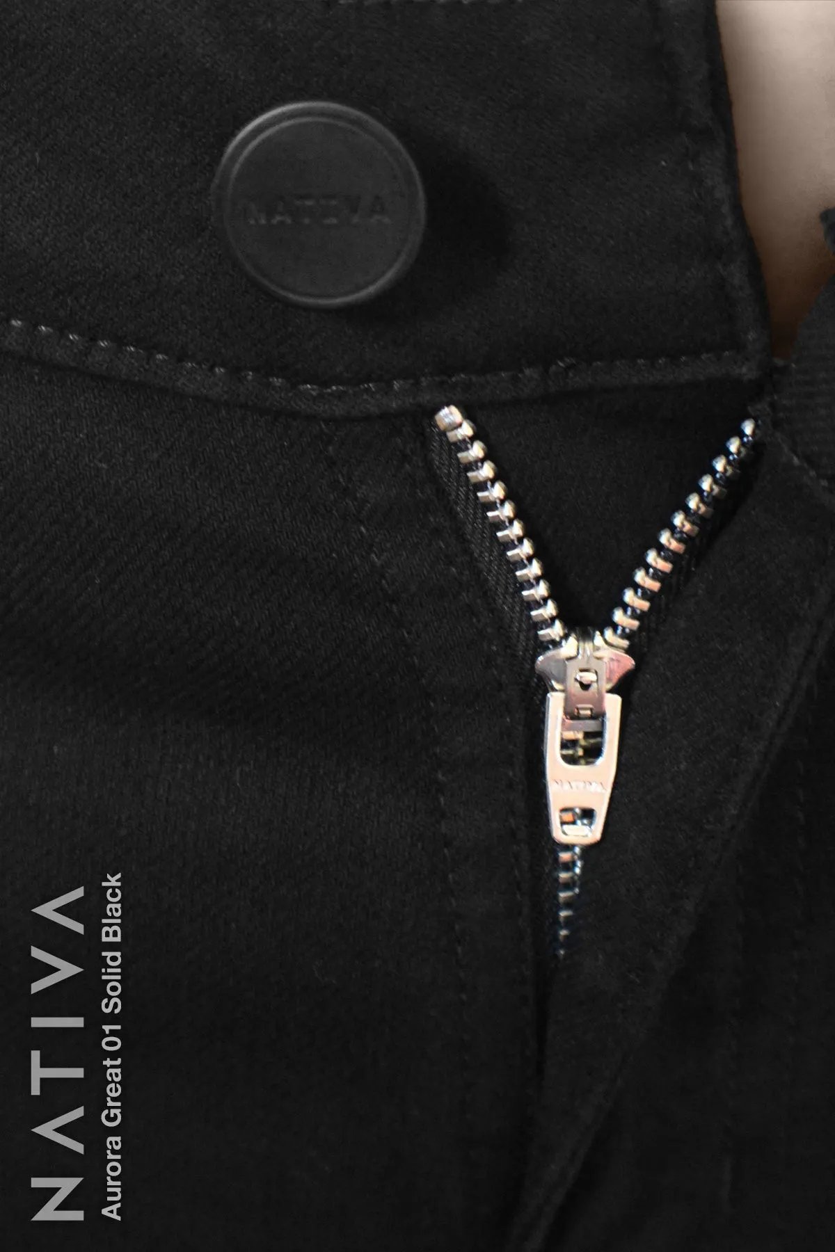 NATIVA, STRETCH JEANS. AURORA GREAT 01 BLACK, High Shaping Capacity, All-Season Wear, Mid-Waisted Super Skinny Jeans