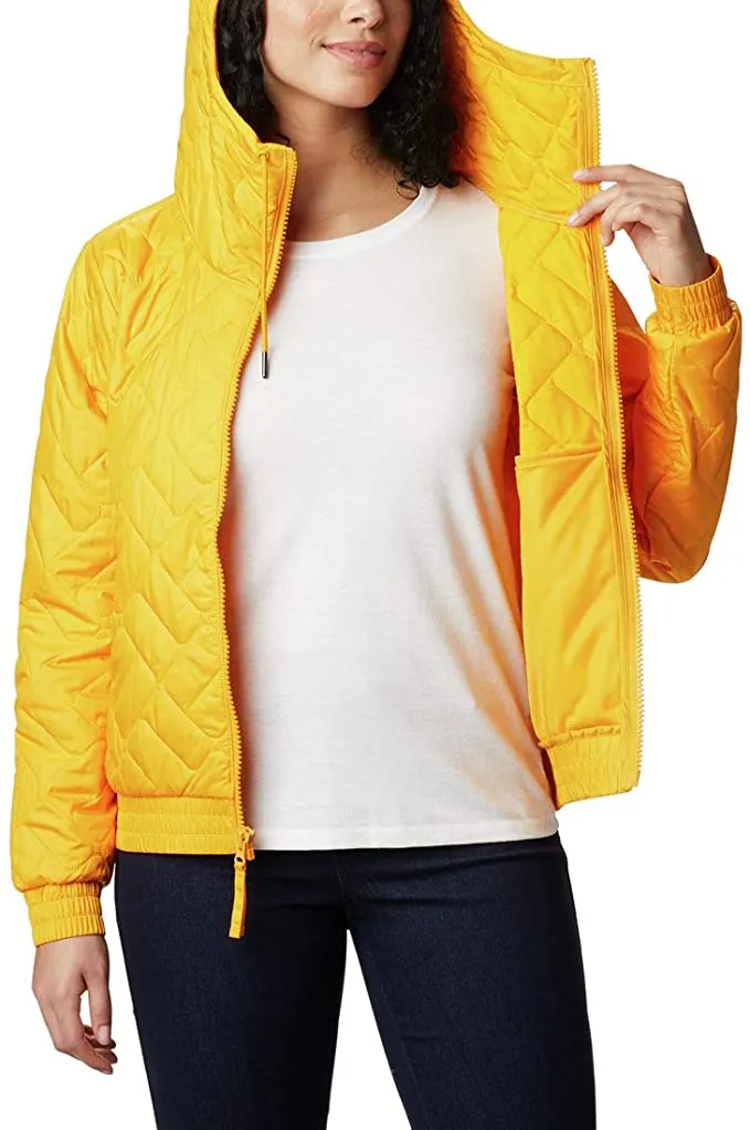 New Columbia Women's Sweet View Insulated Bomber in Marigold Yellow, Sz L! Retails $130 