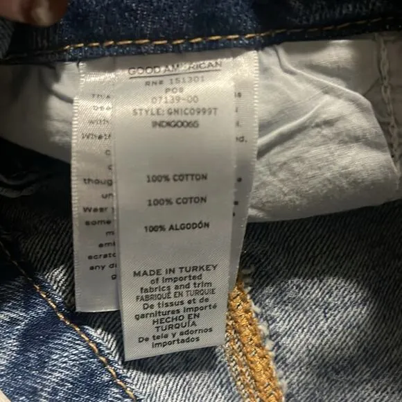 NEW Good American Distressed Blue Jeans Women's Size 6 / 28 NWT