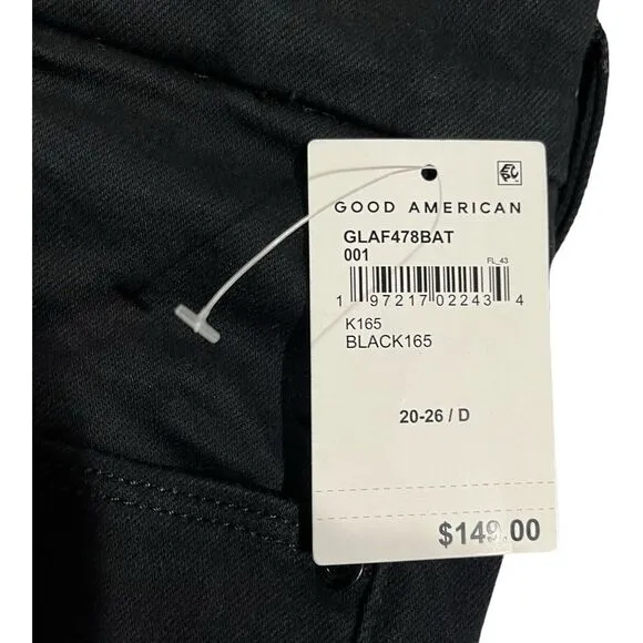 New‎ GOOD AMERICAN Good Legs Black Size 20/26 Inseam 29&quot; Ultimate Skinny Jeans