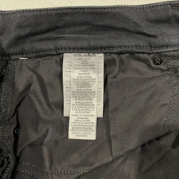 New‎ GOOD AMERICAN Good Legs Black Size 20/26 Inseam 29&quot; Ultimate Skinny Jeans