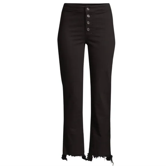 NEW RTA BLACK DISTRESSED BUTTON FRONT JEANS