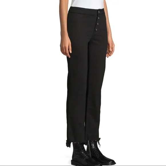 NEW RTA BLACK DISTRESSED BUTTON FRONT JEANS