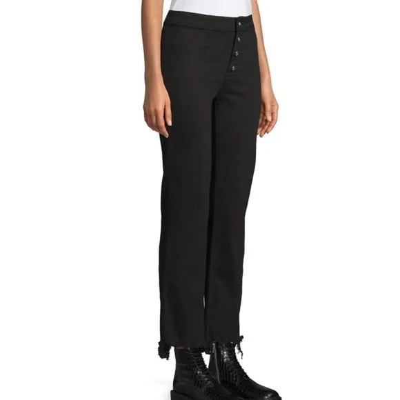 NEW RTA BLACK DISTRESSED BUTTON FRONT JEANS