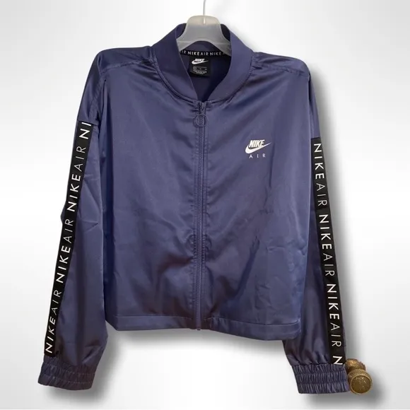 Nike Air Women's Satin Track Jacket Purple BLUE XL LIKE NEW