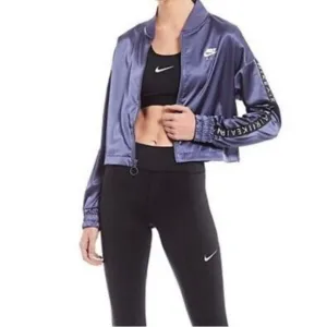 Nike Air Women's Satin Track Jacket Purple BLUE XL LIKE NEW