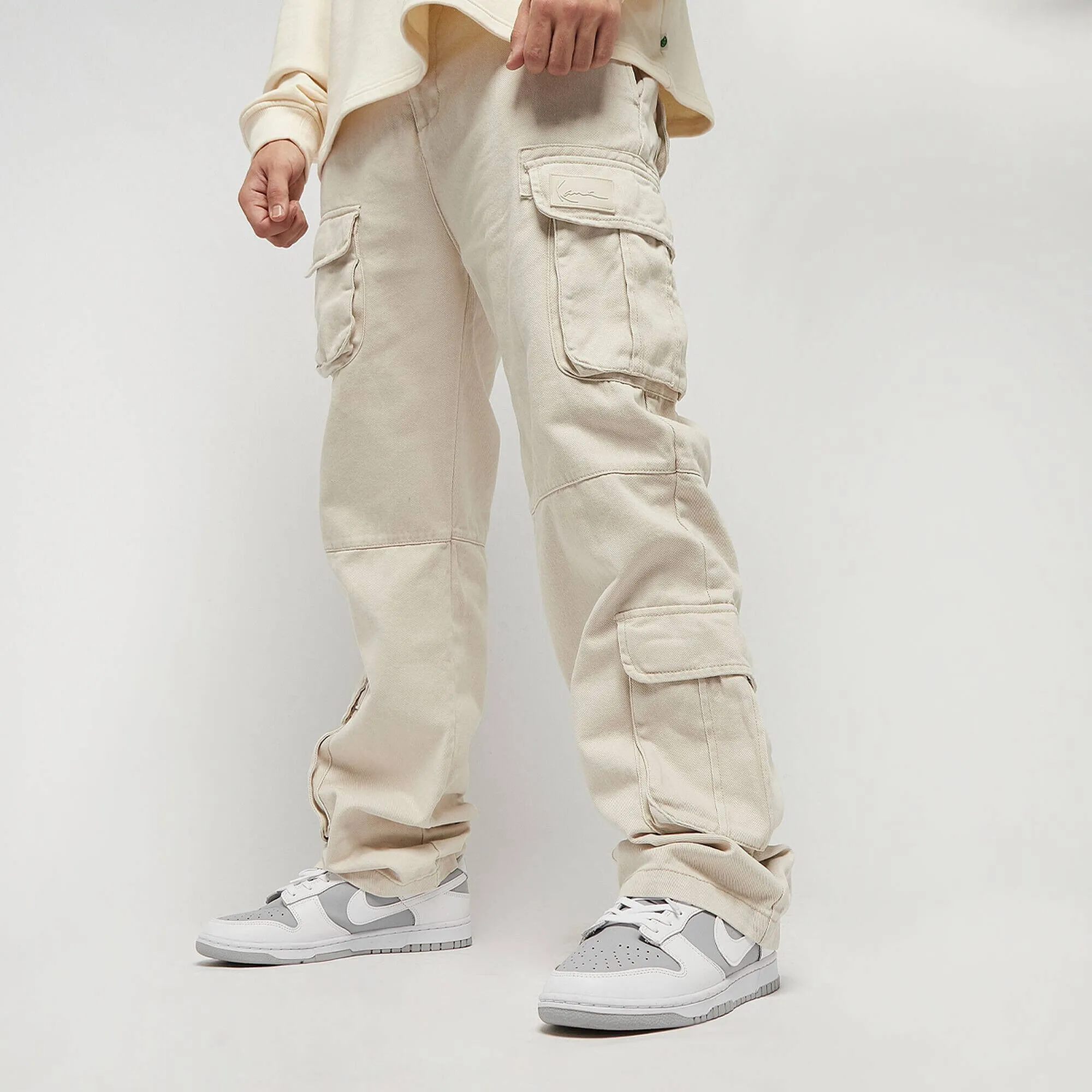 Nohavice Karl Kani KK OG Washed Cargo Pants sand oieskové