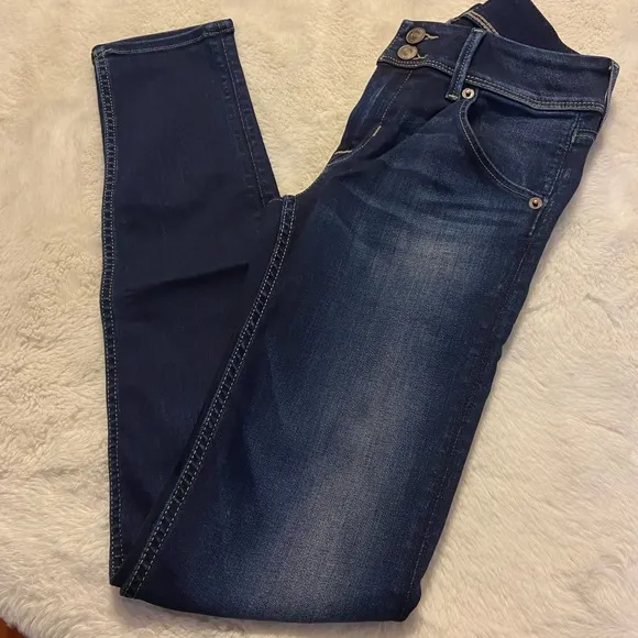 NWOT $205 Hudson Collin Midrise skinny supermodel dark wash jeans size 24