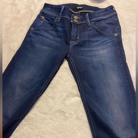 NWOT $205 Hudson Collin Midrise skinny supermodel dark wash jeans size 24
