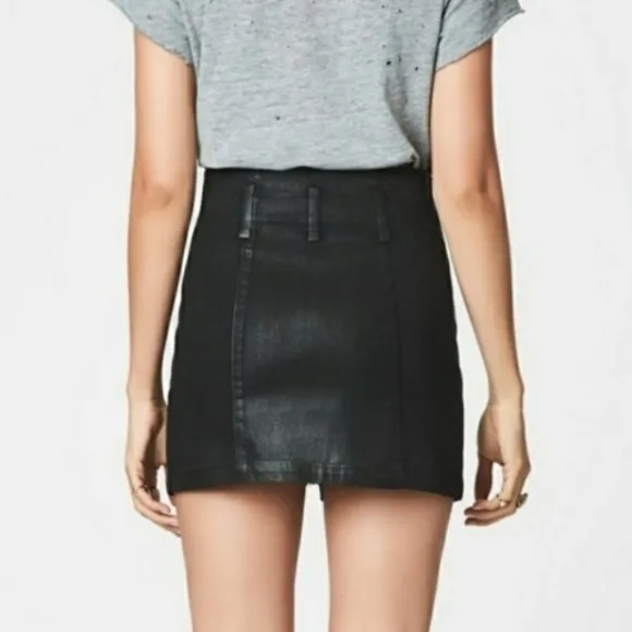 NWT, Carmar for LF Anne Gray Wax Coated Denim Skirt