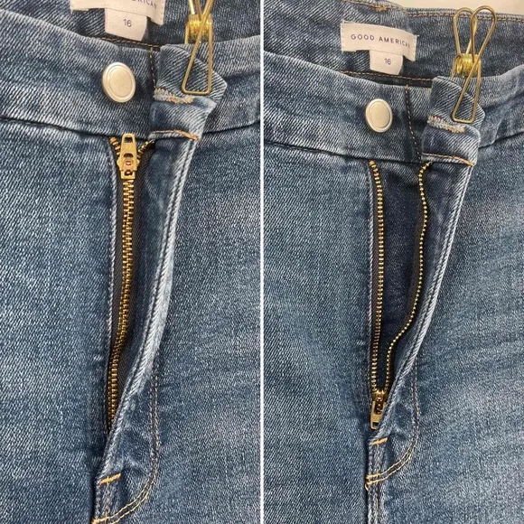 NWT Good American | Good Legs Cigarette Jean GLSPL67T-B842 |Blue 842 | Sz 16