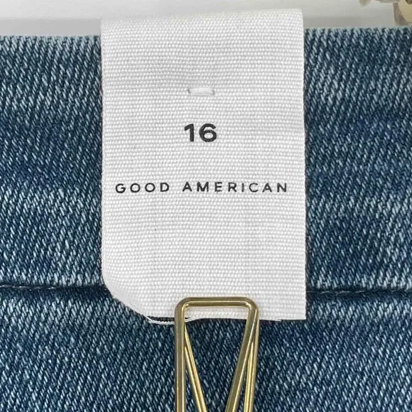 NWT Good American | Good Legs Cigarette Jean GLSPL67T-B842 |Blue 842 | Sz 16