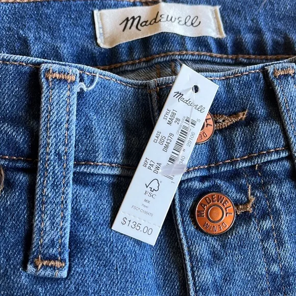 NWT Madewell Women's 10'' High Rise Skinny Button Front Jeans