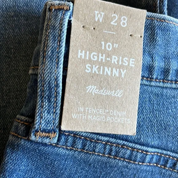 NWT Madewell Women's 10'' High Rise Skinny Button Front Jeans