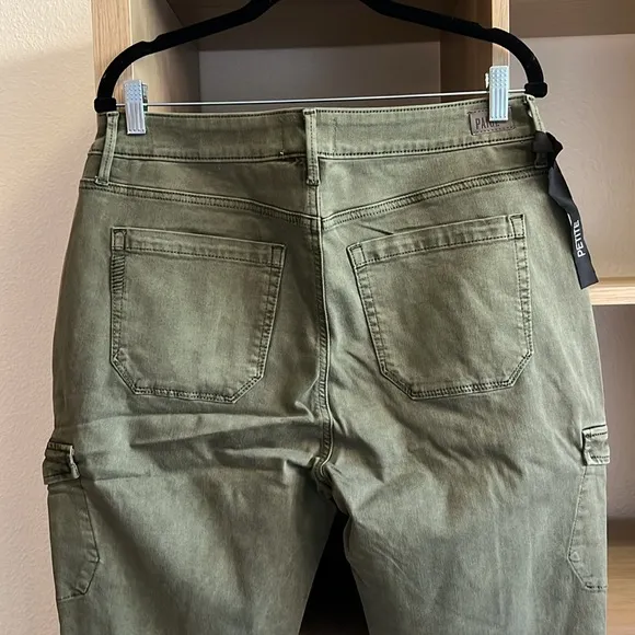 NWT Paige Jolie Petite Vintage Ivy Green Cargo Pants Size 28