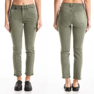 NWT Paige Jolie Petite Vintage Ivy Green Cargo Pants Size 28