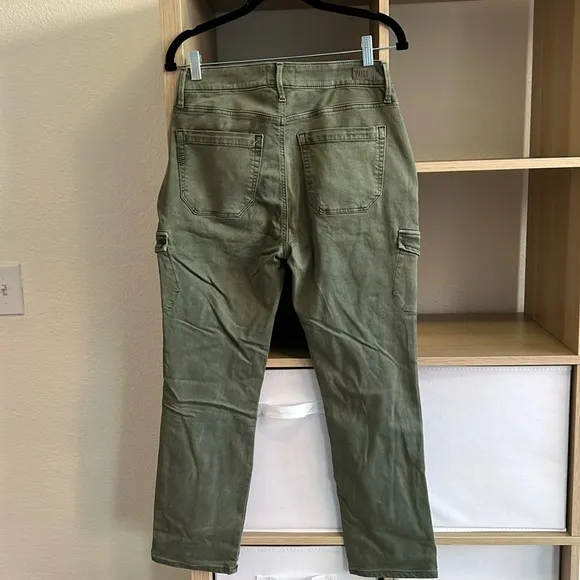 NWT Paige Jolie Petite Vintage Ivy Green Cargo Pants Size 28