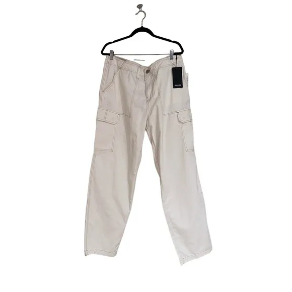 NWT TRUE RELIGION Winter WHITE Big T Stitch MILITARY CARGO Flap POCKET
