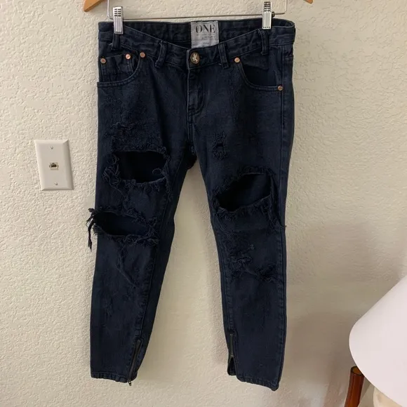 One Teaspoon Trashed Freebirds Distressed Jeans