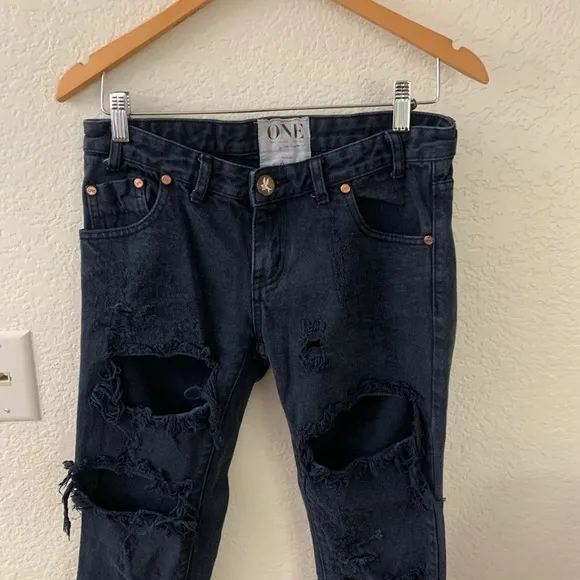 One Teaspoon Trashed Freebirds Distressed Jeans
