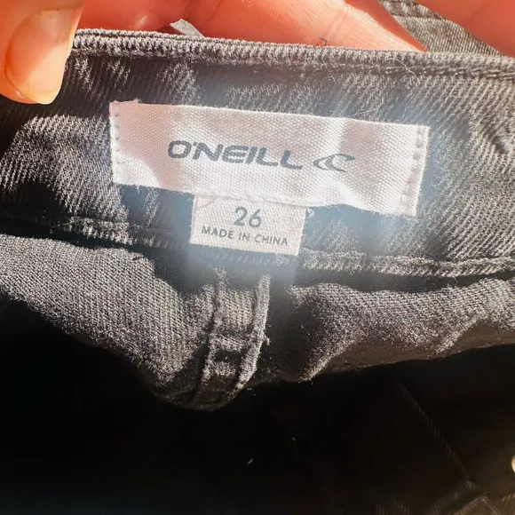 O'Neill Womens Black High Rise Distressed Denim Cut Off Jeans Shorts Size 26 NWT