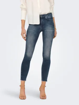 ONLY | Blush Life Mid Ankle Skinny Fit Jeans | Bluegreyde